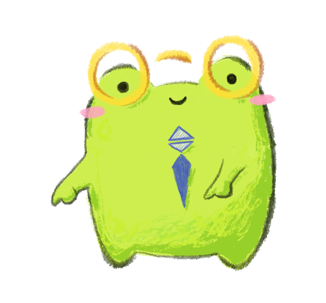 Kapa the frog, pointing
